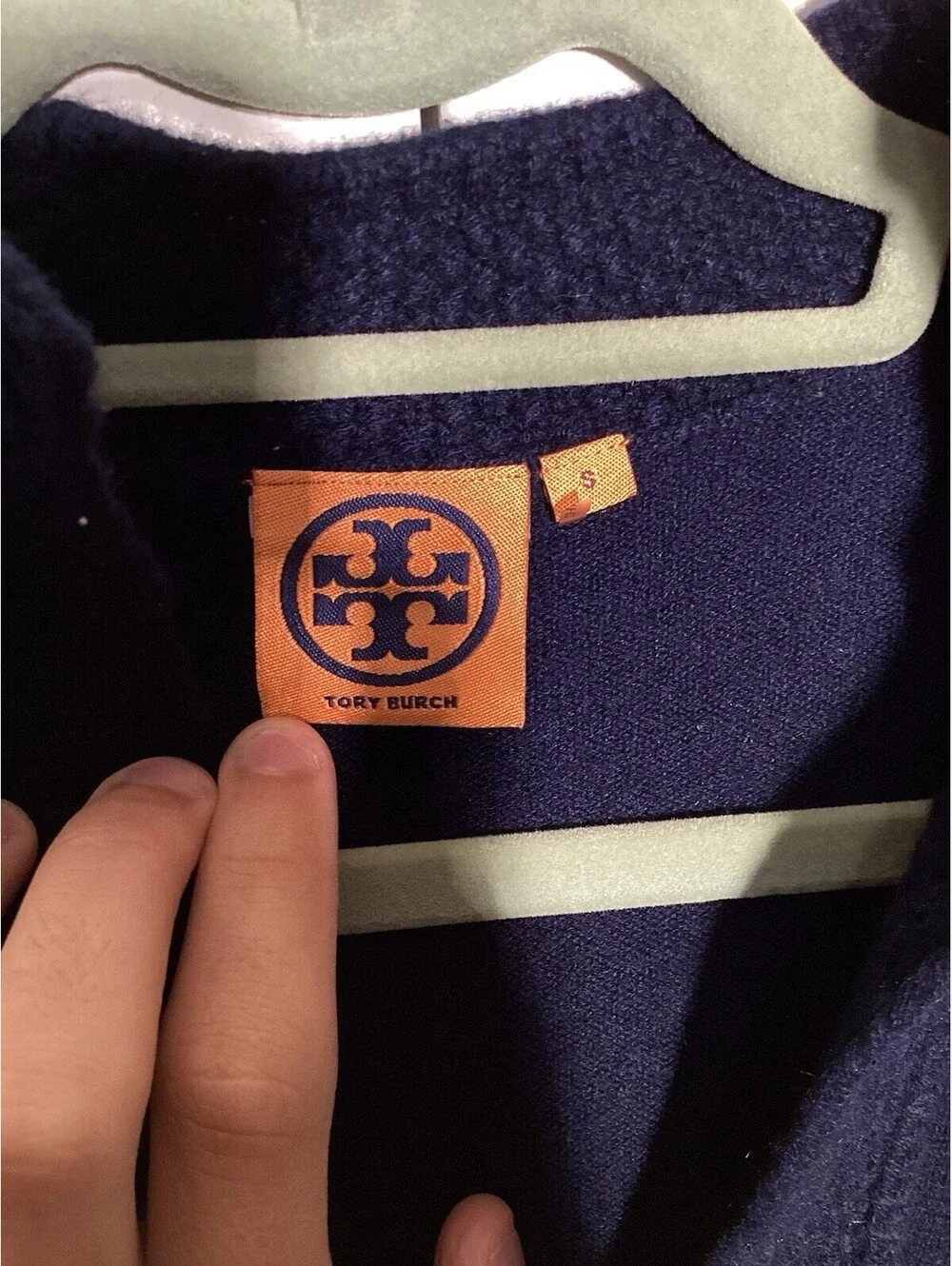 Tory Burch Lizzie 100% Cashmere Tunic Sweater Small Navi BlueOffice Neutral Soft